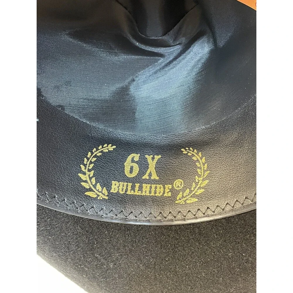 Bullhide by Montecarlo El Variado 6X Black Felt Cowboy Hat Size 7 1/8 Western